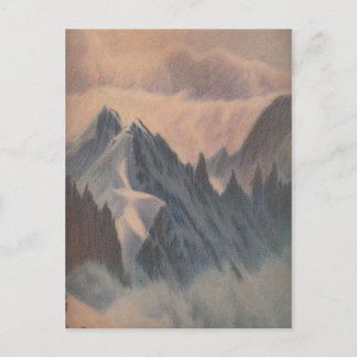 Vintager Pastellgletscher zeichnend unheimlicher B Postkarte