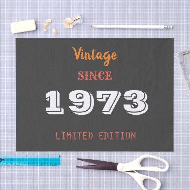 Vintager Patch 1973 - 53. Geburtstag Limited Editi Seidenpapier (Handwerk)