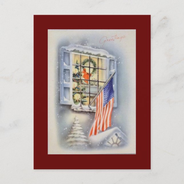 Vintager Patriot American Flag Weihnachten (Vorderseite)