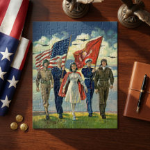 Vintager Patrioter, stolzer Militärangehöriger