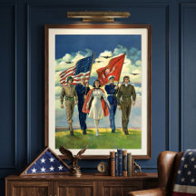 Vintager Patrioter, stolzer Militärangehöriger