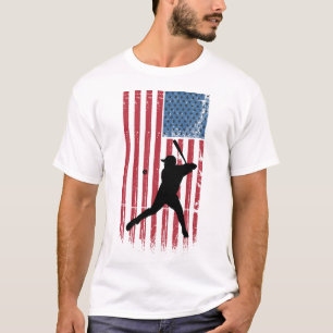 Vintager Patriotic Baseball Batter T - Shirt