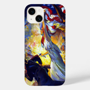 Vintager Patriotic Lady Liberty American Flag Eagl Case-Mate iPhone 14 Hülle