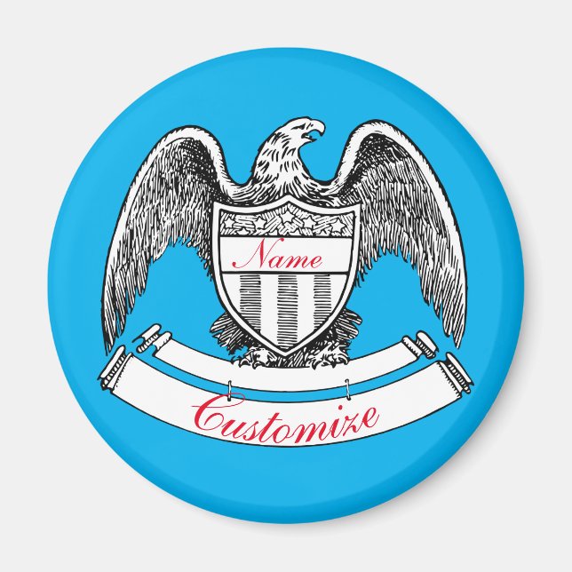 Vintager Patriotischer Adler PlaqueThunder_Cove Magnet (Vorne)