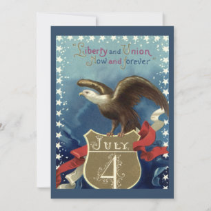 Vintager Patriotischer Amerikanische Unabhängigkei Einladung
