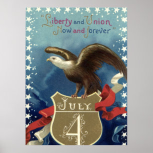 Vintager Patriotischer Amerikanische Unabhängigkei Poster