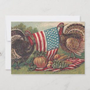 Vintager Patriotischer Erntedank Grüße Türkei Karte