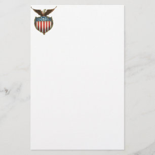 Vintager patriotischer, kahler Adler mit Briefpapier