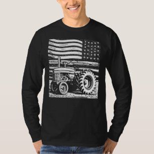 Vintager patriotischer Traktor auf dem Bauernhof - T-Shirt