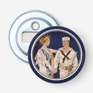 Vintager Patriotismus, Lady Liberty mit Marine Sea Flaschenöffner