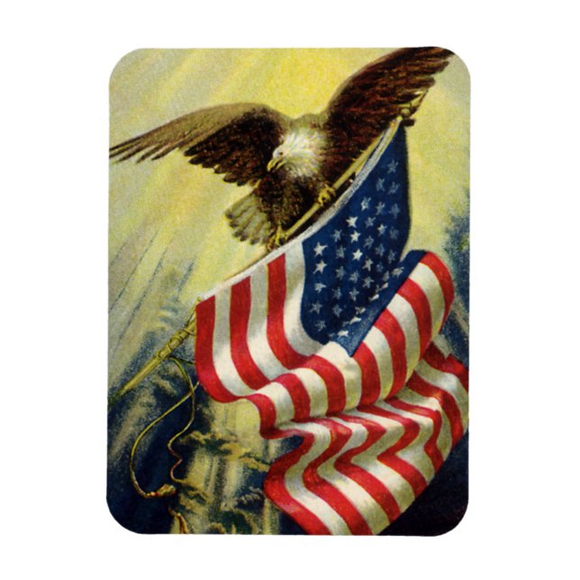 Vintager Patriotismus, Patriotische Adlerflagge Magnet (Vertikal)