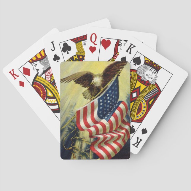Vintager Patriotismus, Patriotische Adlerflagge Spielkarten (Rückseite)