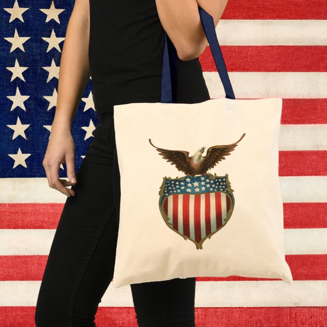 Vintager Patriotismus, Stolzer Adler über amerikan Tragetasche (Von Creator hochgeladen)