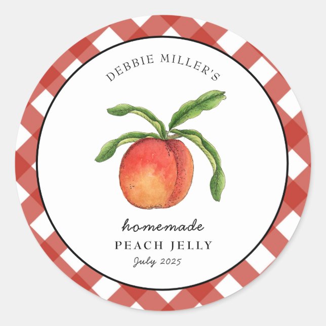 Vintager Peach Jelly Country Stil Runder Aufkleber (Vorderseite)