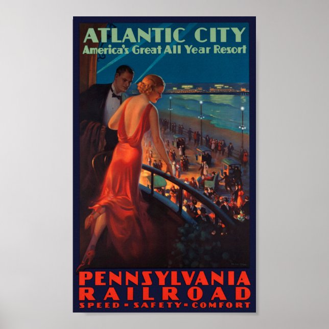 VINTAGER PENNSYLVANIA RAILROAD REISEVERKEHR POSTER (Vorne)