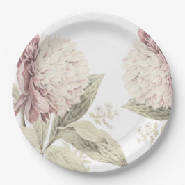 Vintager Peony Botanical Fine Art Wedding Paper Pl Pappteller