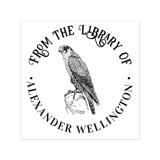 Vintager Peregrine Falken Perlbibliotheksname Permastempel (Design)
