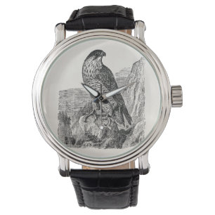Vintager Peregrine Falken Personalisiert Retro-Vög Armbanduhr