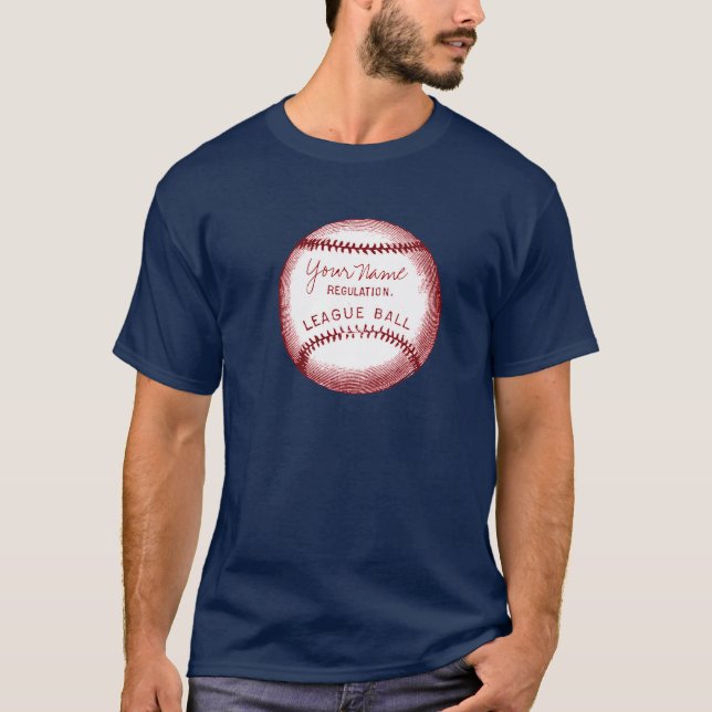 Vintager personalisierter Baseball T-Shirt (Vorderseite)