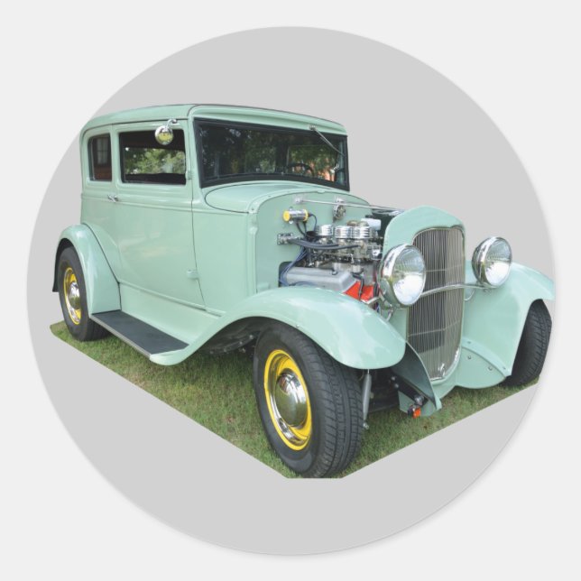 Vintager Personenkraftwagen Runder Aufkleber (Vorderseite)