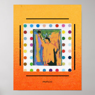Vintager Peter Max Stil Freiheitsstatue Poster