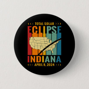 Vintager Pfad des Totality Solar Eclipse 8. April Button