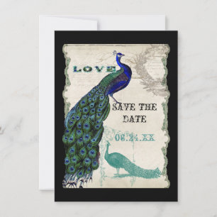 Vintager Pfau 5 - Save the Date