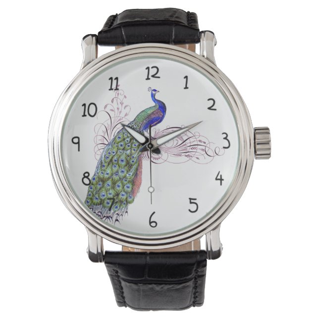 Vintager Pfau Armbanduhr (Vorderseite)