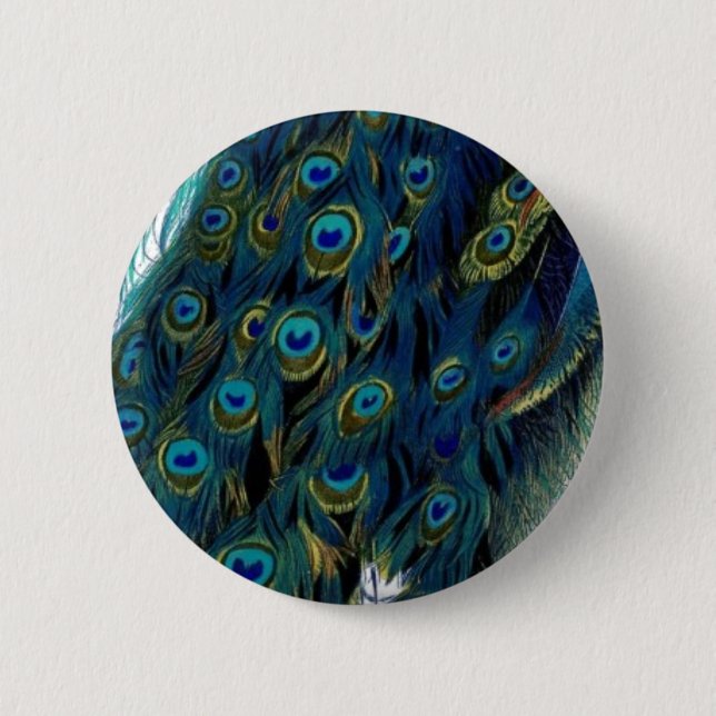 Vintager Pfau Button (Vorderseite)