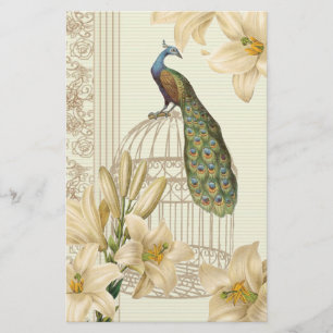 Vintager Pfau der französischen Lilie im Jugendsti