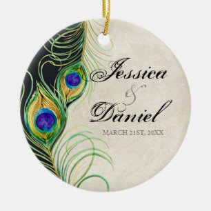 Vintager Pfau & Etchings Weihnachtsschmuck