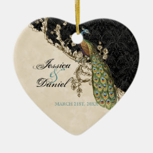 Vintager Pfau & Etchings Weihnachtsschmuck