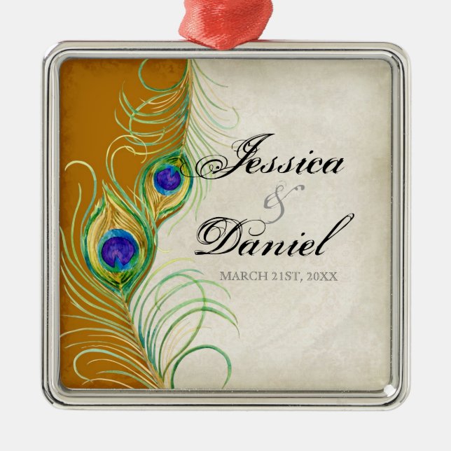 Vintager Pfau & Etchings Weihnachtsschmuck (Vorne)