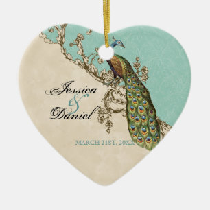 Vintager Pfau & Etchings Weihnachtsschmuck