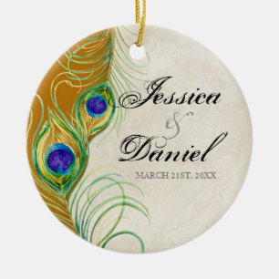 Vintager Pfau & Etchings Weihnachtsschmuck