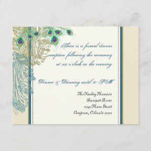 Vintager Pfau, Feathers Empfang Einladung