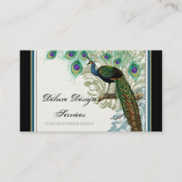 Vintager Pfau, Federn - elegante Geschäfts-Karten Visitenkarte