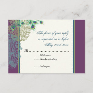 Vintager Pfau, Federn UAWGwartekarte RSVP Karte