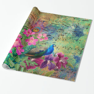 Vintager Pfau für jede Anlässe Geschenkpapier