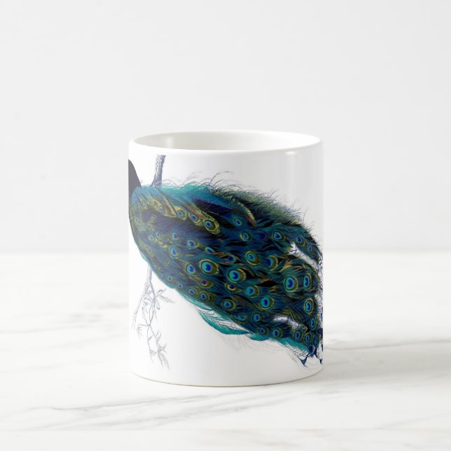 Vintager Pfau Kaffeetasse (Mittel)
