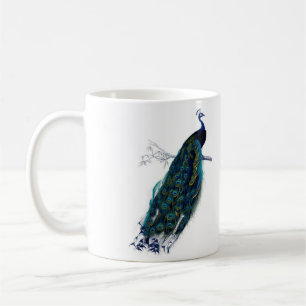 Vintager Pfau Kaffeetasse