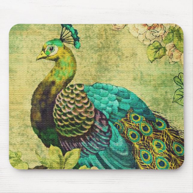 Vintager Pfau Mousepad (Vorne)