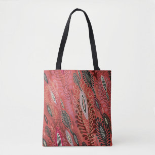 Vintager Pfau Rotes Dekorationsmuster Nahtloses Mu Tasche