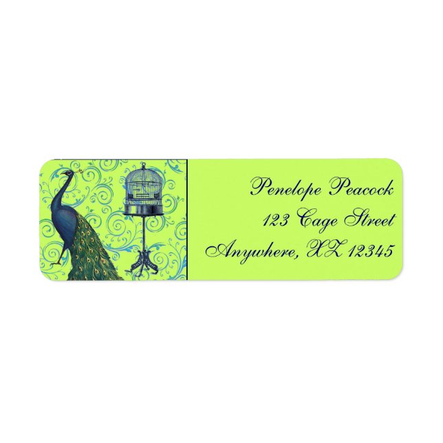Vintager Pfau und Käfig (Vorne)