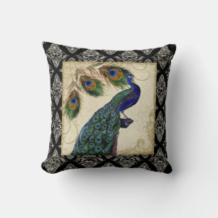 Vintager Pfau versieht Vintagen Decoratve Dekor Kissen