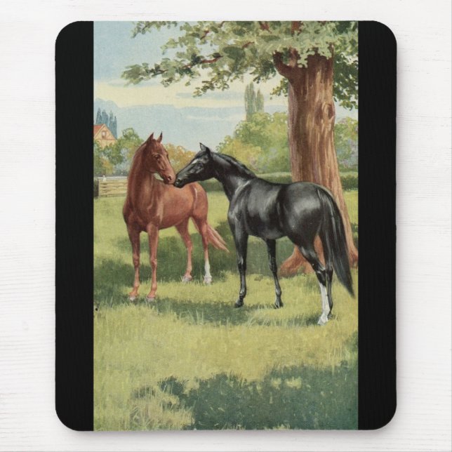 Vintager Pferdestutestallions-Reiter Mousepad (Vorne)
