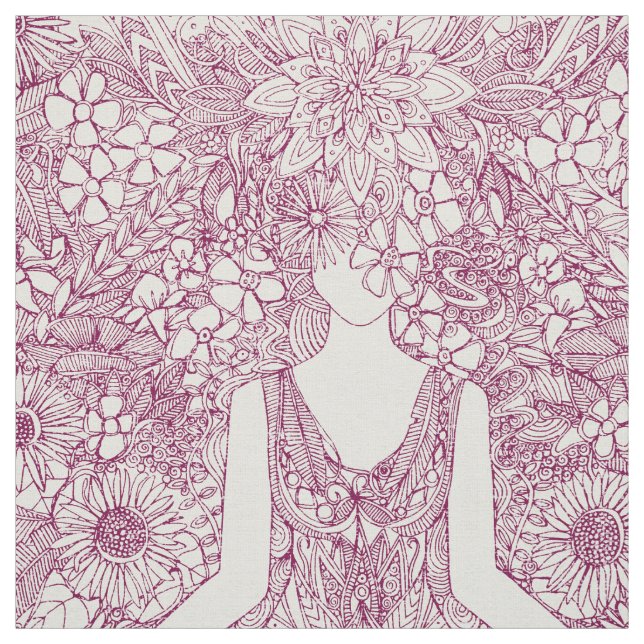 Vintager Pflaumengarten Stoff (Muster)
