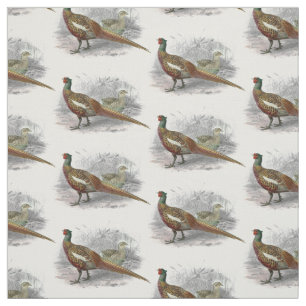 Vintager Pheasant Game Bird Zeichne Farbe #2 Stoff