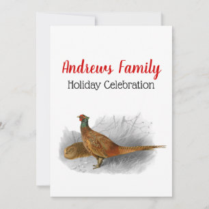 Vintager Pheasant Game Bird Zeichne Farbe 3 Einladung