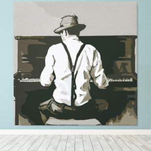Vintager Pianist in Harmonie Leinwanddruck